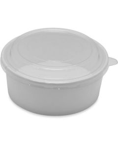 Paper Bowl for Hummous with Lid 21 oz 450 X  Plastic Box 