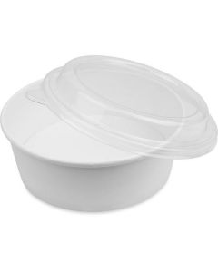 Paper Bowl for Rice with Lid 44 oz 180 X  Plastic Box 