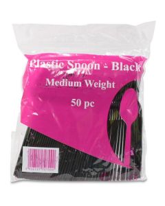 Plastic Spoon Medium HD - Black 2000 X  Piece 