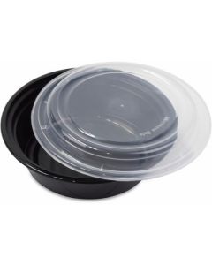 Round Black Microwave Container with Lid 150 X  Piece 