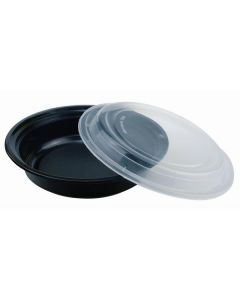 Round Black Microwave Container with Lid 150 X  Piece 