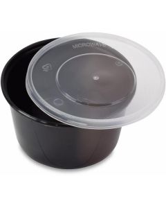 Round Black Microwave Container with Lid 450 X  Piece 