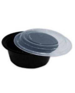 Round Black Microwave Container with Lid 150 X  Piece 