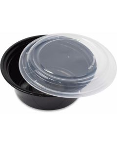 Round Black Microwave Container with Lid 150 X  Piece 