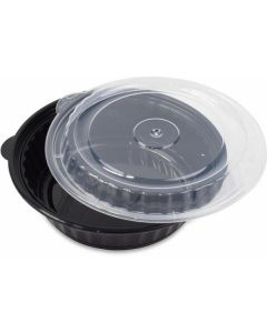 Round Black Microwave Container with Lid 200 X  Piece 