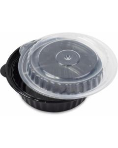 Round Black Microwave Container with Lid 200 X  Piece 