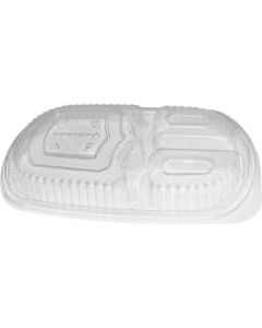 PP 3 Compartments Oval Clear Microwave Container with Lid 250 X  Plastic Box 