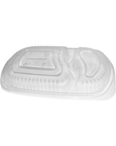 PP 2 Compartments Oval Clear Microwave Container with Lid 250 X  Plastic Box 