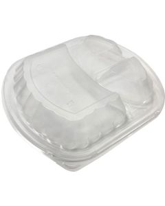 PP 3 Compartments Clear Microwave Container with Lid 250 X  Plastic Box 