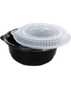 Black Microwave Container Bowl with Lid Vented 252 X  Piece 