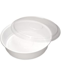 Round White Microwave Container with Lid 150 X  Plastic Box 