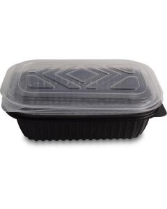 Multi Purpose Lunch Box with Doubled Hinged Lid - Black 250 X  Piece 