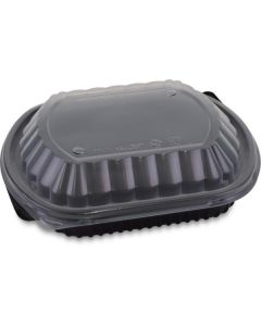 Rectangular Black Microwave Container with Lid 250 X  Piece 