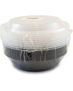 Plastic Black Round Microwave Container with Lid 150 X  Piece 