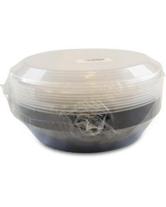 Plastic Black Round Microwave Container with Lid 150 X  Piece 