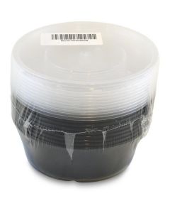 Round Black Microwave Container with Lid 500 X  Piece 