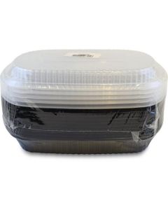 Oval Black Microwave Container with Lid (8000)- Large 400 X  Piece 