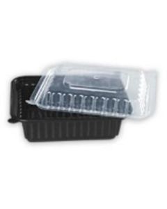 Rectangular Black Microwave Container with Lid Shallow (OPS) 200 X  Piece 