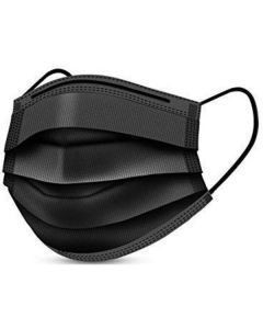 Disposable Protective Black Face Mask - 3 Ply 50 X  Piece 