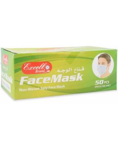 White Face Mask 3-Ply 50 X  Piece 