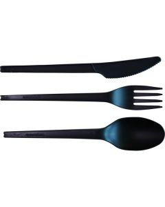 Compostable Biodegradable (CPLA) Cutlery Pack - Black 500 X  Piece 