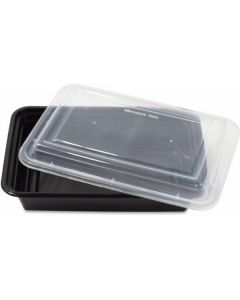 Rectangular Black Microwave Container with Lid 250 X  Piece 