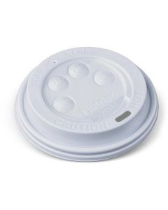 12oz Button Hot Cup Lid - White 1000 X  Piece 