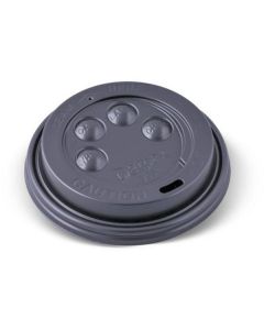 8oz Button Hot Cup Lid - Black 1000 X  Piece 