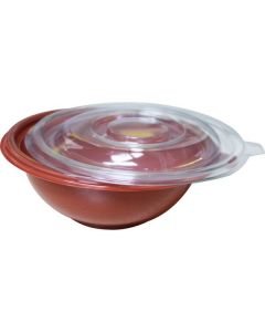 Round Brown Salad Bowl with Clear Lid 160 X  Piece 