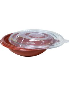 Round Brown Salad Bowl with Clear Lid 160 X  Piece 