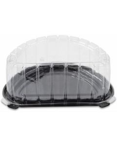 Clear Half Cake Dome with Black Base 7 Inch 100 X  Piece 