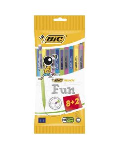 Bic Matic Fun 0.7mm Mechanical Pencils - Assorted Colors 10 X  Bag 