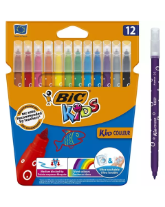 Kid Couleur Felt Tip Coloring Pens - Assorted Colors 12 X  Piece 