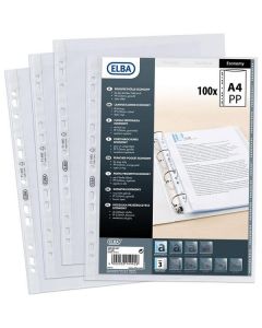 Clear Punched Pockets Economy A4 100 X  Piece 