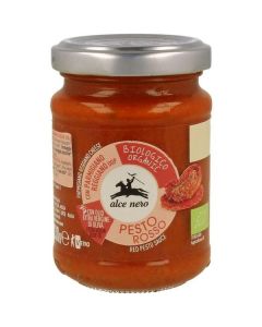 Organic Red Pesto Sauce with Dried Tomatoes 6 X  Glass Jar 