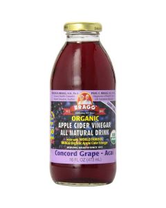 Organic Apple Cider Vinegar (Concord Grape & Acai) 12 X  Glass Bottle 