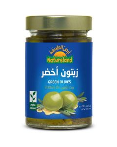 Organic Green Olives In Olive Oil 6 X  Glass Jar 