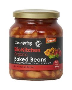 Organic Baked Beans - Unsweetened Tomato Sauce 6 X  Glass Jar 