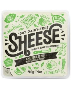 Sheese 100% Dairy Free Cheddar Style with Garlic & Chives 6 X  Pouch 