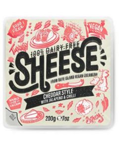 Sheese 100% Dairy Free Cheddar Style with Jalapeno & Chilli 6 X  Pouch 