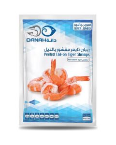 Frozen Peeled Tail On Tiger Shrimps - Super Jumbo   