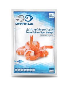 Frozen Peeled Tail On Tiger Shrimps - Large   