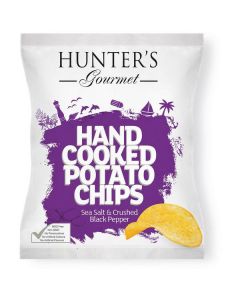 Sea Salt & Crushed Black Pepper Potato Chips - Hand Cooked   