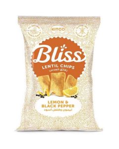 Bliss Lentil Chips with Lemon & Black Pepper 12 X  Pouch 