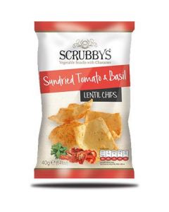 Lentil Chips with Sun Dried Tomato & Basil 10 X  Pouch 