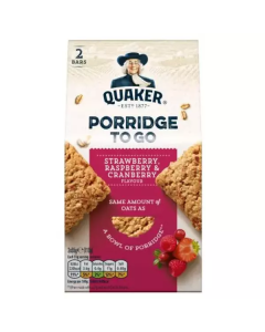 Porridge To Go Strawberry, Raspberry & Cranberry Breakfast Bars 6 X  Pouch 