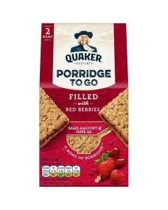 Porridge To Go Filled with Red Berries Breakfast Bars 6 X  Pouch 