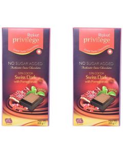 Privilege Swiss Dark chocolate with Pomegranate-No Added Sugar 15 X  Piece 