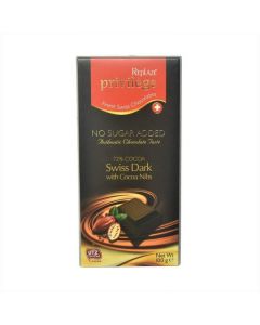 Privilege Swiss Dark Chocolate 72 % -No Added Sugar 15 X  Piece 