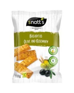 Mediterranean Snacks Bread with Bocaditos Olive and Rosemary 10 X  Pouch 